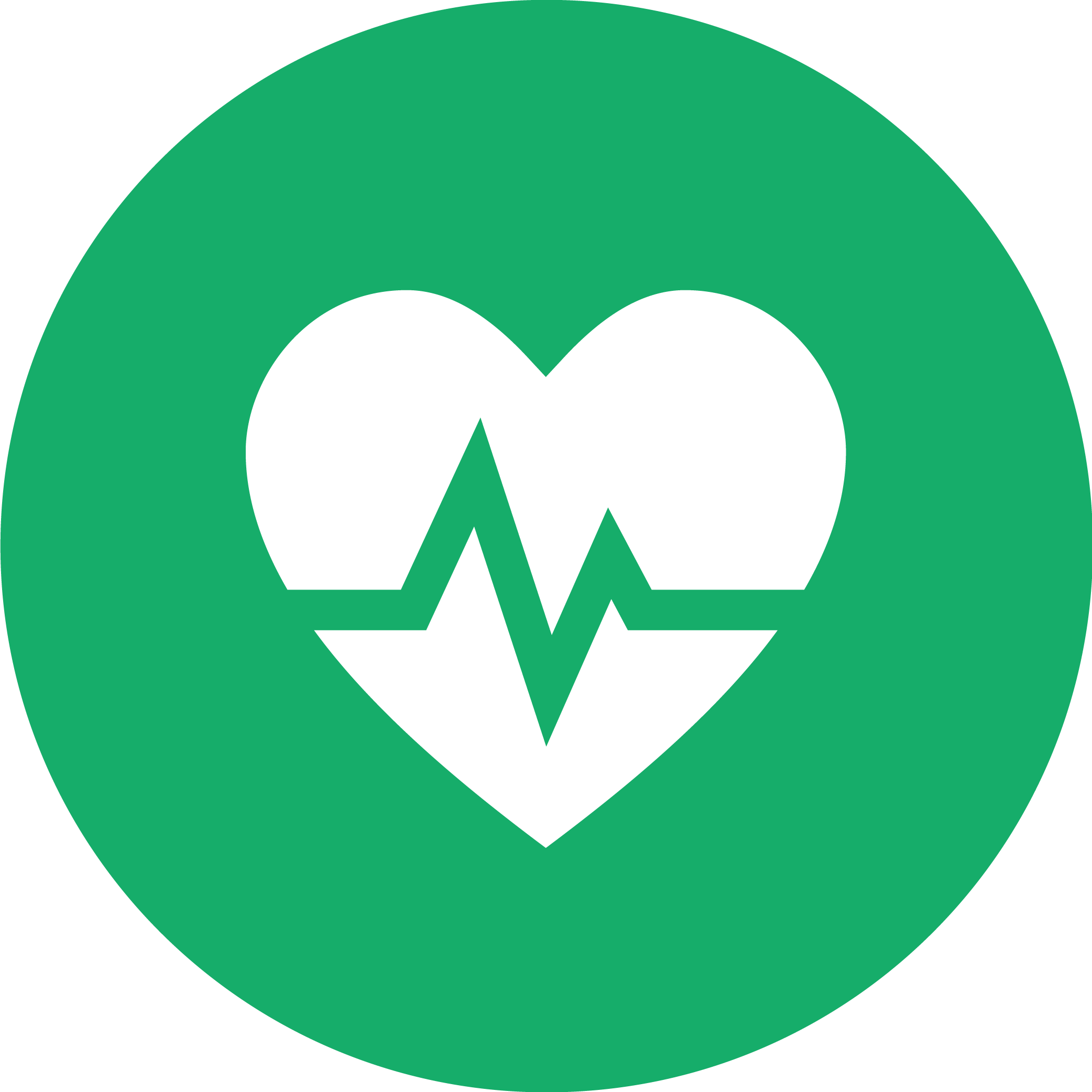 Icon of a heart on a green background